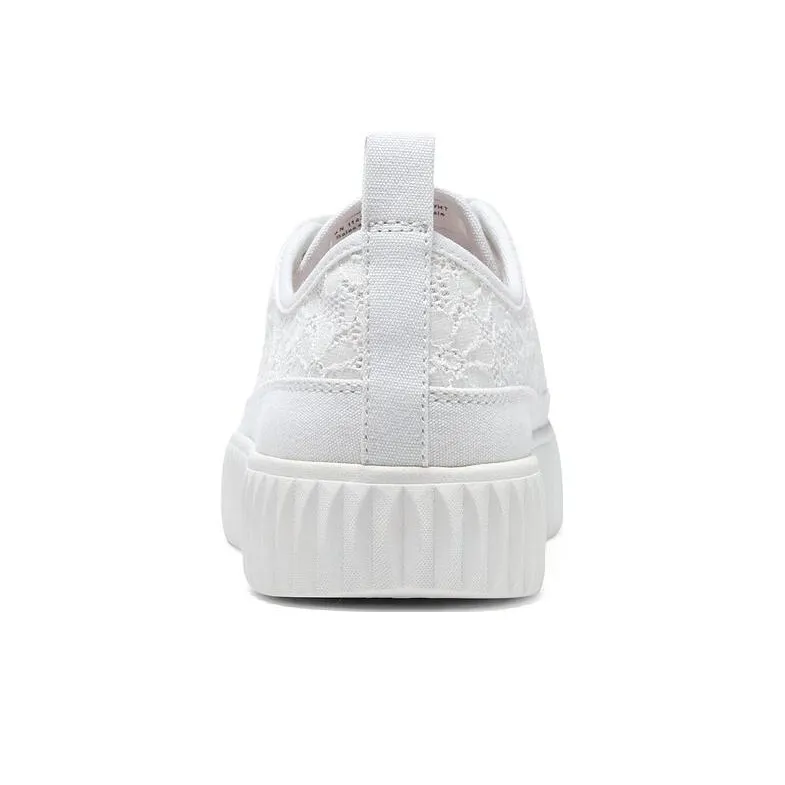 Skechers Royal Kiss Bob's Anti Slip Wear Resistant Low Top Canvas Shoes Women's White-4