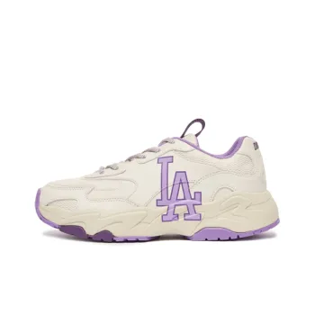 MLB Big Ball Chunky Lite Cushioning Anti Slip And Wear Resistant Low Top Chunky Sneakers Unisex White Purple