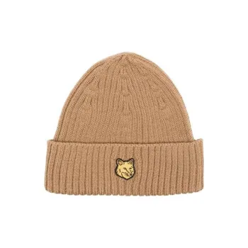 Maison Kitsune Fox Patch Knitted Beanie