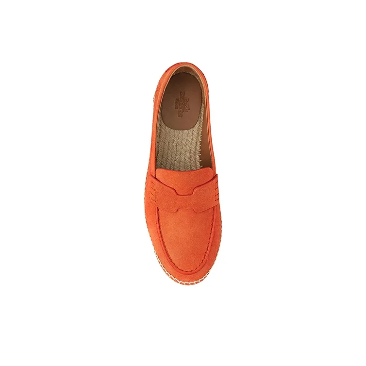 HERMES Trip Casual Single Shoes Women's Orange-4
