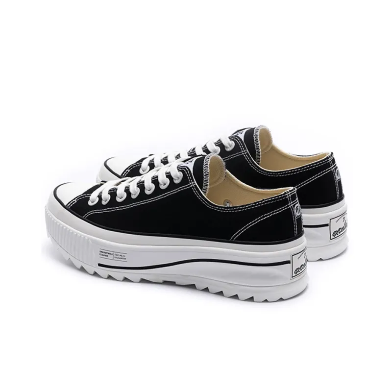 Excelsior Canvas Shoes Unisex Low Top Obsidian Black/White-2