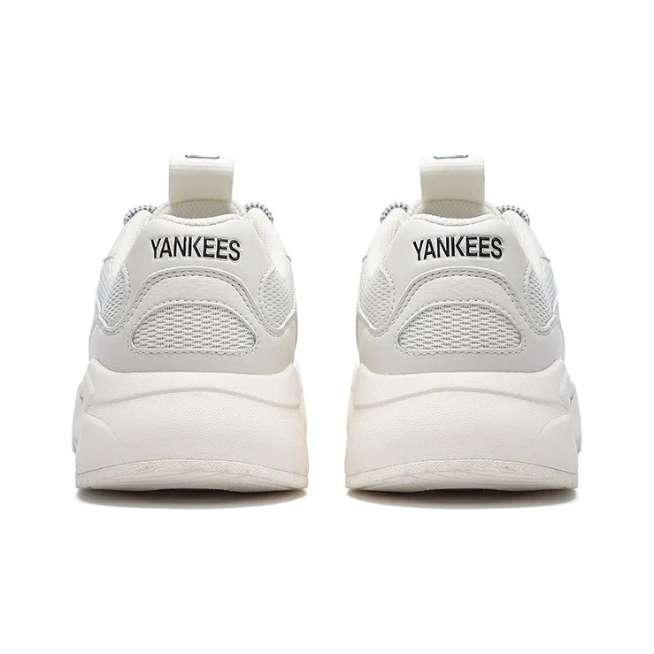 MLB Big Ball Chunky Wear Resistant Lightweight Height Increasing Low Top Chunky Sneakers Unisex Ivory-3