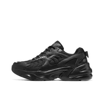 Skechers D'LITES Surfing Cushioning Anti Slip And Wear Resistant Low Top Chunky Sneakers Men's Black