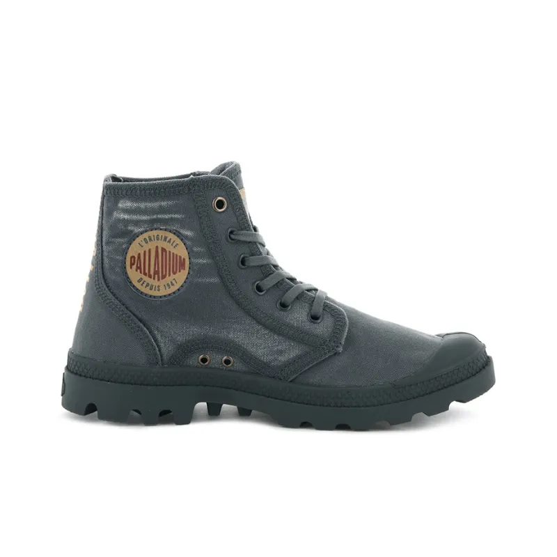 Palladium Palladenim Anti Slip Wear Resistant Breathable Lightweight High Top Canvas Shoes Unisex Navy Blue-1
