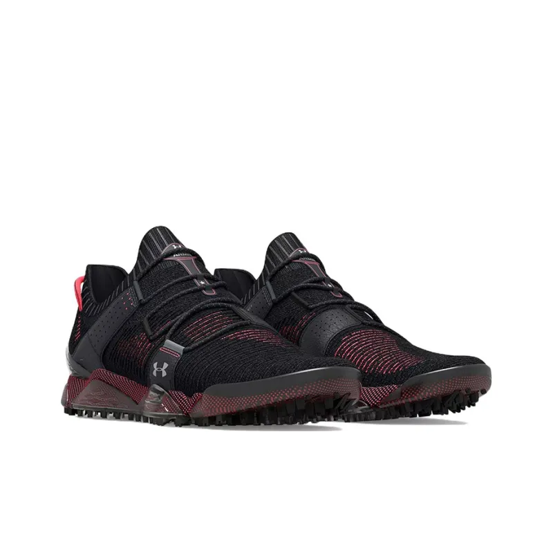 Under Armour Hovr Tour Spikeless Wide Golf Shoes 'Black Red'-2