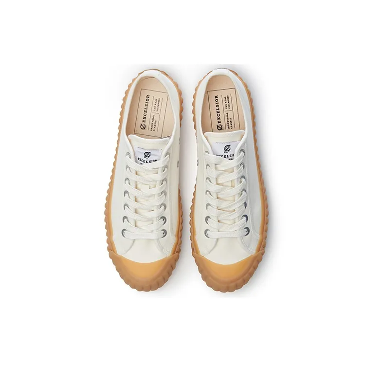 Excelsior Canvas Shoes Unisex Low Top Steam White-3