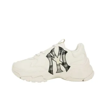 MLB Big Ball Chunky New York Yankees Wear Resistant Lightweight Height Increasing Low Top Chunky Sneakers Unisex Beige