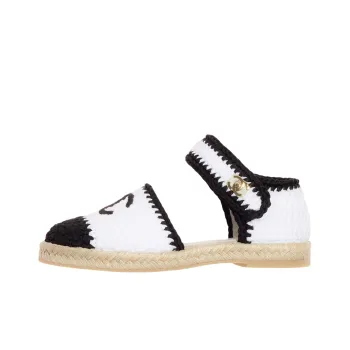 CHANEL Casual Single Shoes Women's Black White