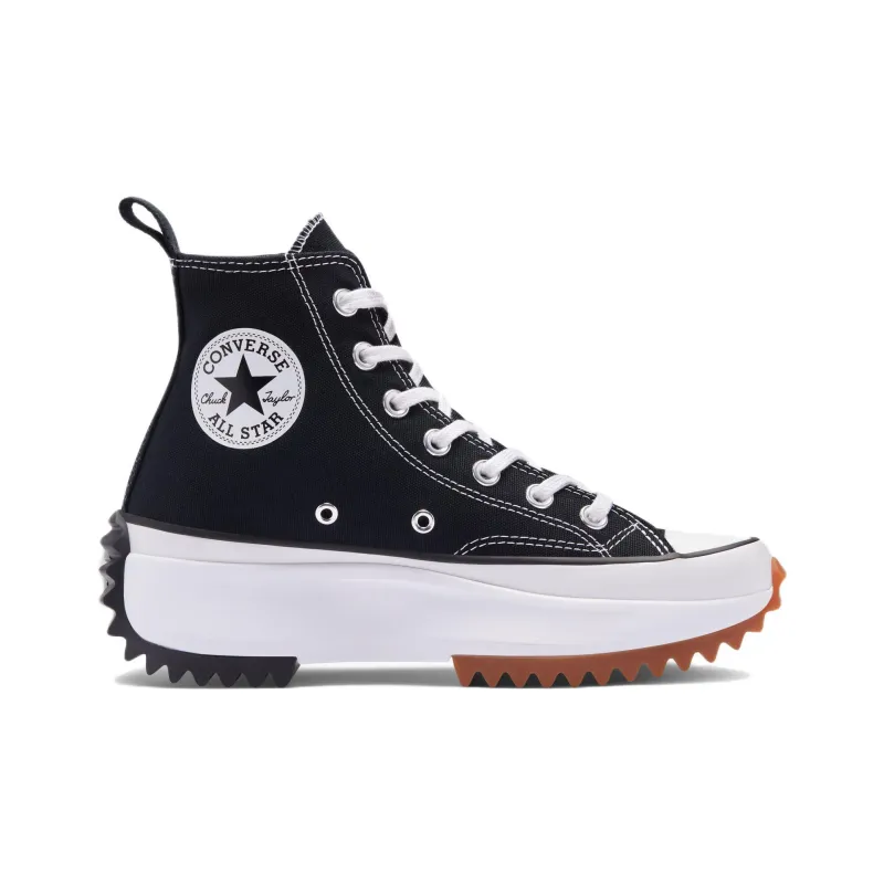 Converse Run Star Hike Platform Gems Durable Breathable High Top Canvas Shoes Unisex Black-1