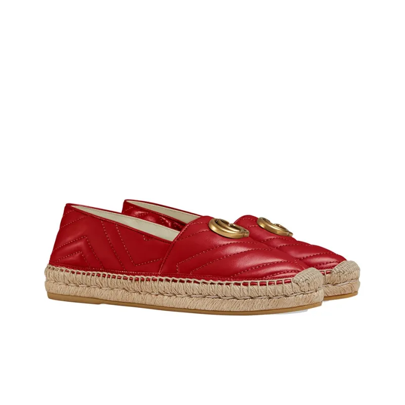 GUCCI Casual Single Shoes Women's Red-2