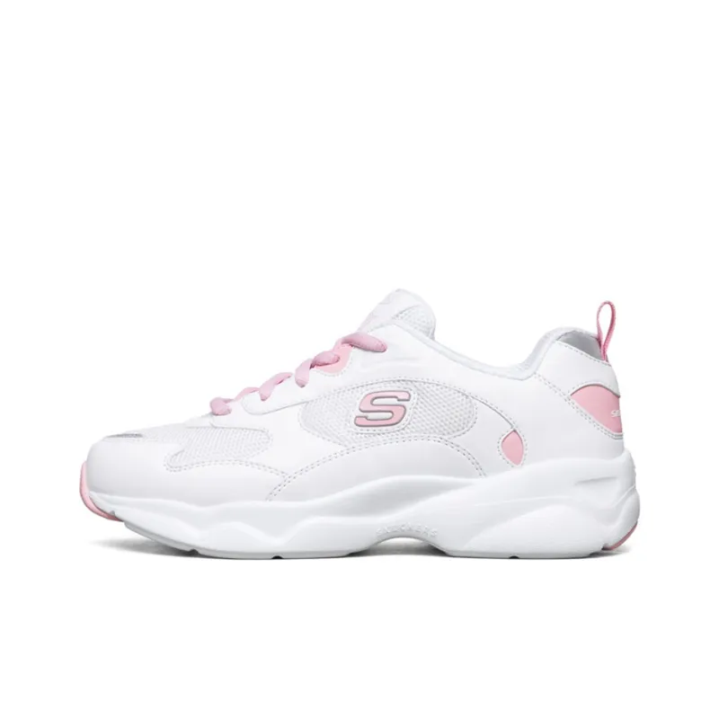 Skechers D'Lites Campus Leisure Chunky Shoes White/Pink Women's-0