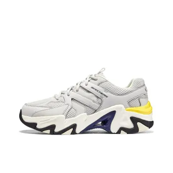 Skechers Stamina V3 Mecha Shoes Third Generation Anti Slip Wear Resistant Low Top Chunky Sneakers Men's White Gray