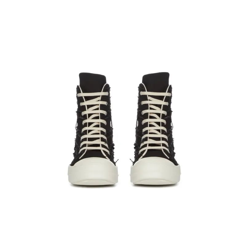 Rick Owens DRKSHDW Slashed Sneaks Black Milk-2