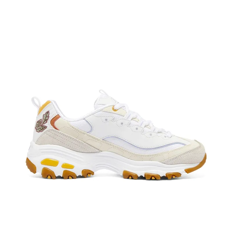 Skechers D'LITES 1.0 Cushioning Height Increasing Low Top Chunky Sneakers Women's White Multicolor-1