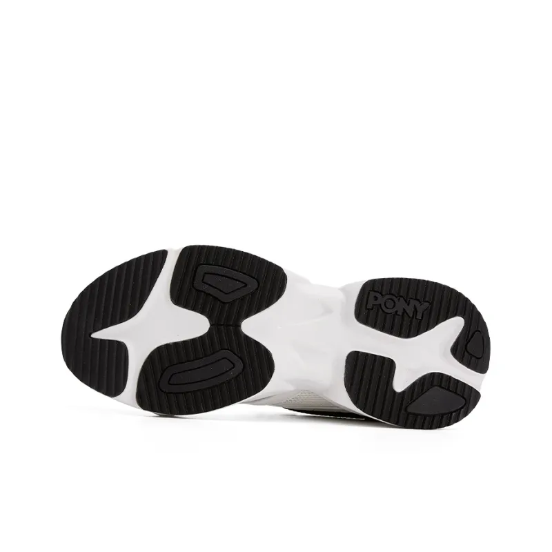 PONY NS501 Cushioning, Slip Resistant, And Abrasion Resistant Low Top Chunky Sneakers Unisex White Black-4