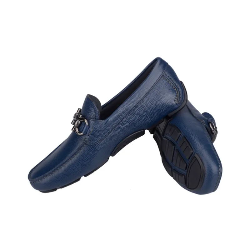 Ferragamo Low-Top Fashion Casual Leather 'Blue' Men's-3