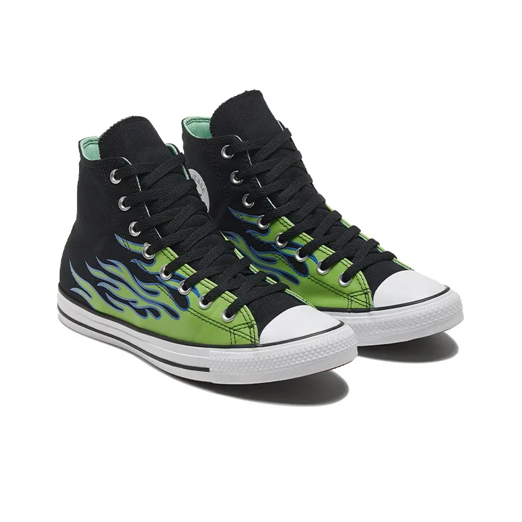 Converse Chuck Taylor All Star 'Black Green Flame'-2