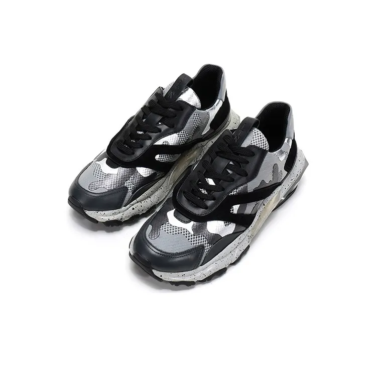 Valentino Bounce Low Top Chunky Sneakers Men's Silver Black-2