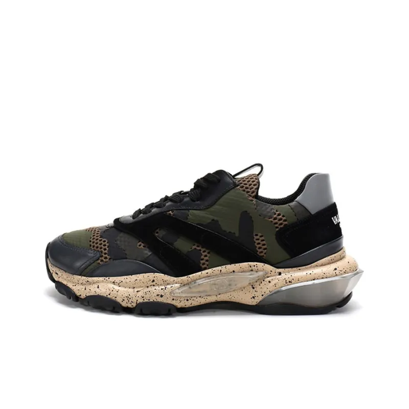 Valentino Bounce Low-Top Chunky Sneakers Men's Army Green Black Multicolor Old-fashioned-0