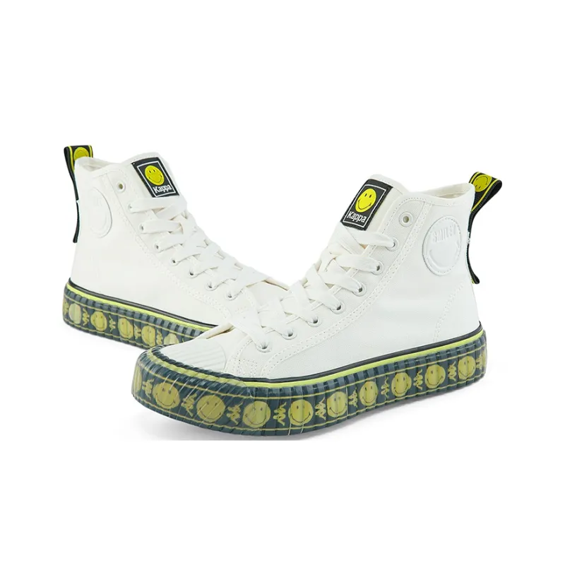 Kappa SMILEY Collaboration Abrasion Resistant High Top Canvas Shoes Unisex-6