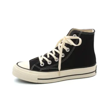 HUANQIU High Top Canvas Shoes Women's Black White