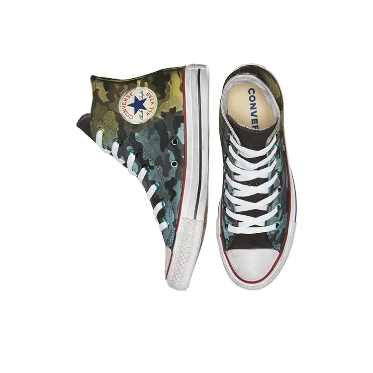 Converse Chuck Taylor All Star Hi Anti-Slip Wear-Resistant High-Top Canvas Shoes Unisex Black Multicolor-4