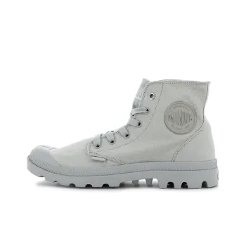 Palladium Mono Chrome Anti Slip Wear Resistant High Top Canvas Shoes Unisex Mist Gray