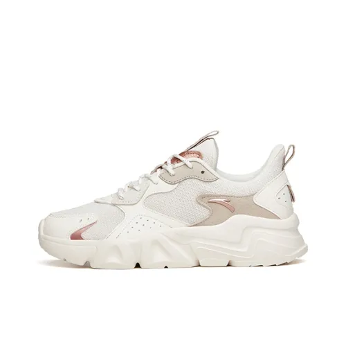 ANTA Life Collection Chunky Sneakers Women's Low-Top Ivory White/Second Grey/Rose Gold