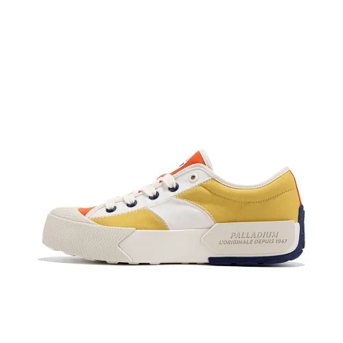 Palladium Canvas Shoes Men Low Top Indigo/Yellow/Light White