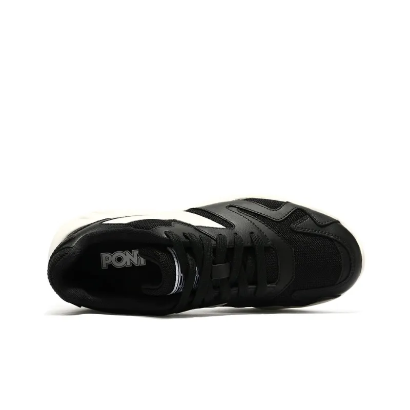 PONY Cushioning, Wear Resistant, Breathable, Coverage, Balance, Height Increasing Low Top Chunky Sneakers Women's Black-3