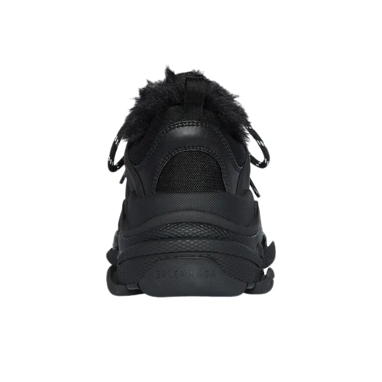 Balenciaga Triple S Fake Fur Black Women's-4
