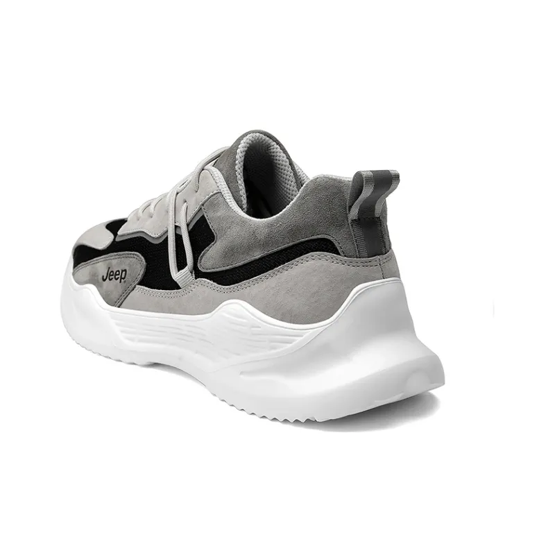 Jeep Wear Resistant Low Top Chunky Sneakers Men's Gray Black-2