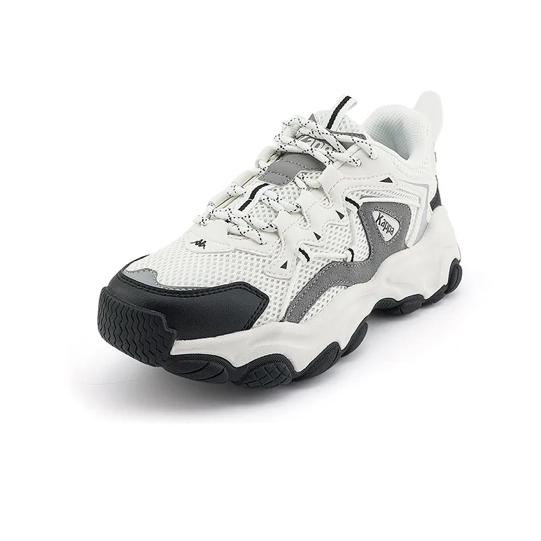 Kappa Low Top Chunky Sneakers Unisex White Black Frost Gray-1