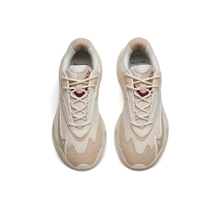 Anta Anti-Slip And Wear-Resistant Breathable Low-Top Chunky Sneakers Women's Muddy Sandy Gray-2