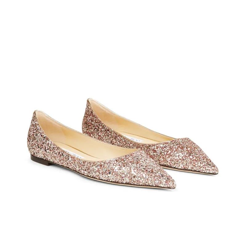 Jimmy Choo LOVE Flat Shoes Women's Pink-2