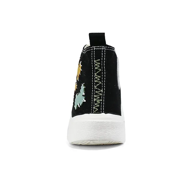 Warrior Lightweight Cushioning High Top Canvas Shoes Women's Black-3
