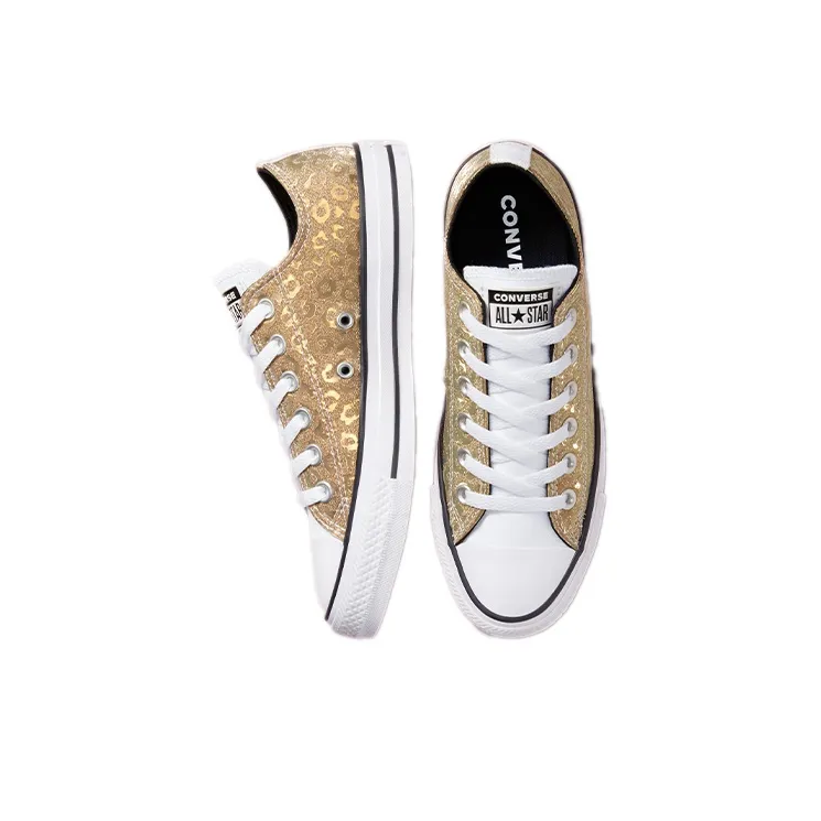 Converse Women's Chuck Taylor All Star Low 'Glitter Leopard Spots Saturn Gold' Women's-4
