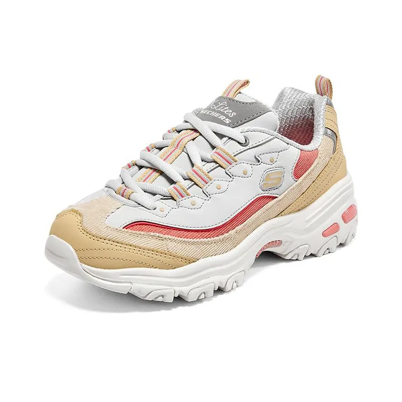 Skechers D'Lites 1.0 Chunky Sneakers Women's Low Top White/Yellow/Red-2
