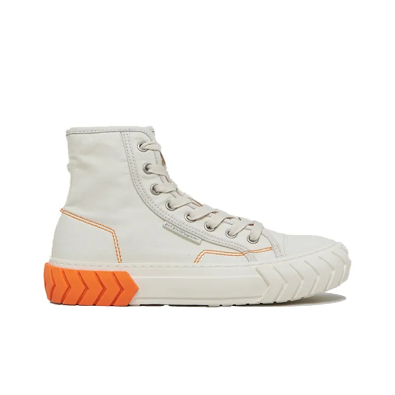 Both Canvas Shoes Women's High Top White/Orange-1
