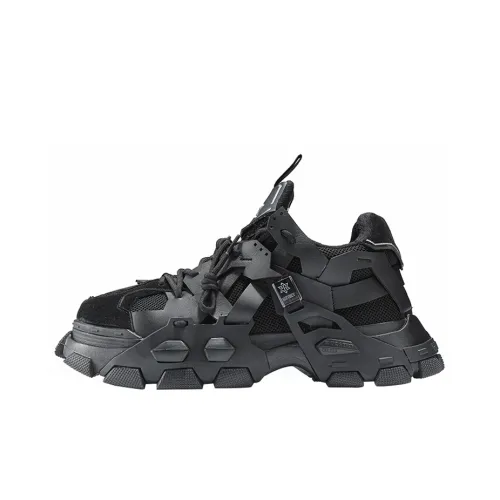 NORVINCY Chunky Sneakers Unisex Low-Top Black