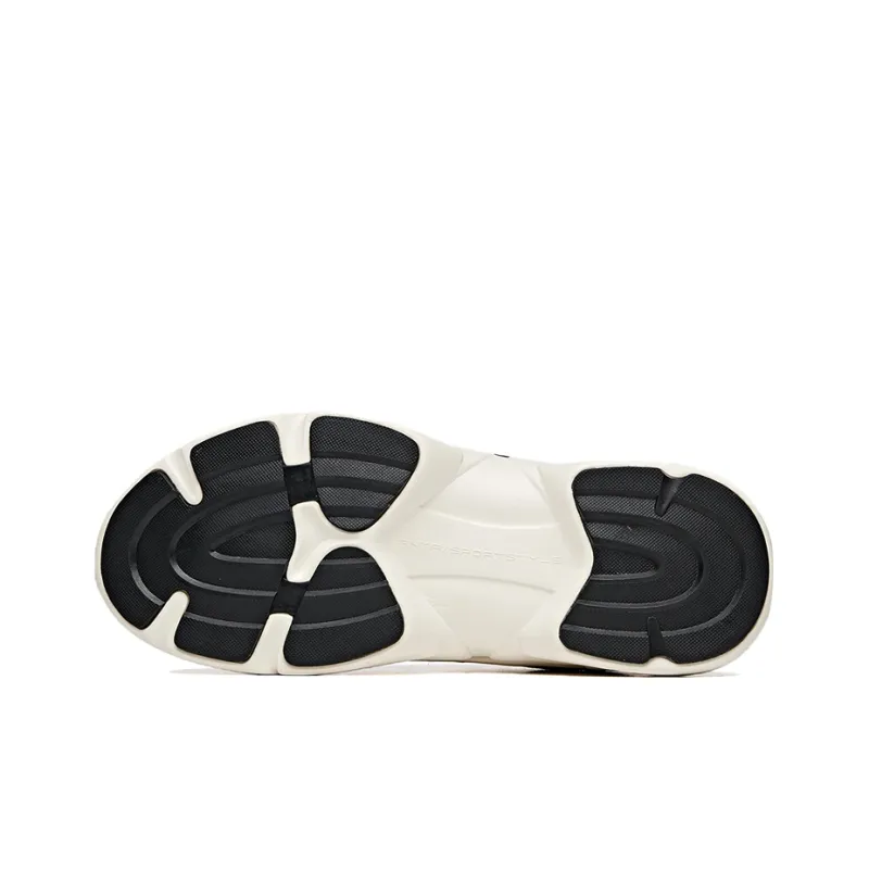 ANTA Chunky Sneakers Women's Low Top Black/Ivory White-4