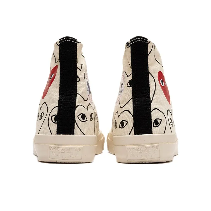 Converse Cdg X Converse Chuck Taylor All Star Multi Heart Sneakers Ivory/Black-3