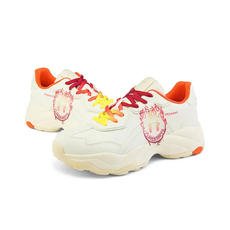 Kappa Wear Resistant Coverage Low Top Chunky Sneakers Unisex Winter White-3
