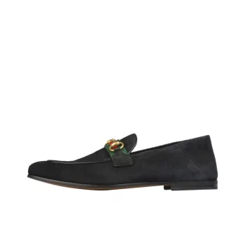 GUCCI Horsebit Loafers Flat Shoes Men's Black