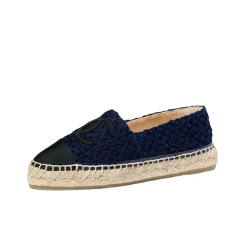 CHANEL Casual Single Shoes Women's Marine Blue
