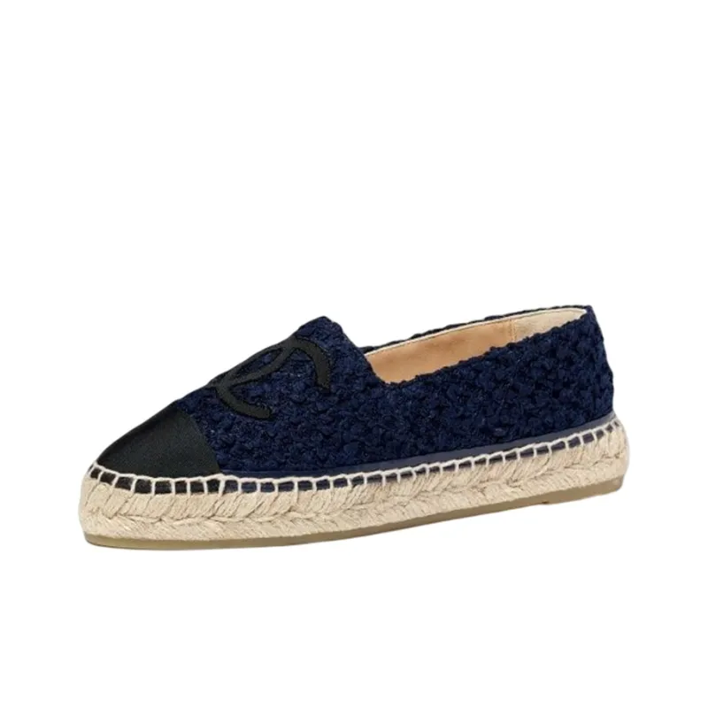 CHANEL Casual Single Shoes Women's Marine Blue-0
