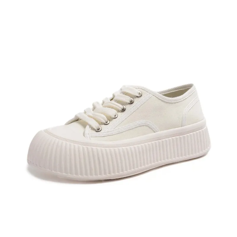 STEVE MADDEN Platform Canvas Shoes Height Increasing Wear-Resistant Breathable Low-Top Canvas Shoes Women's-5