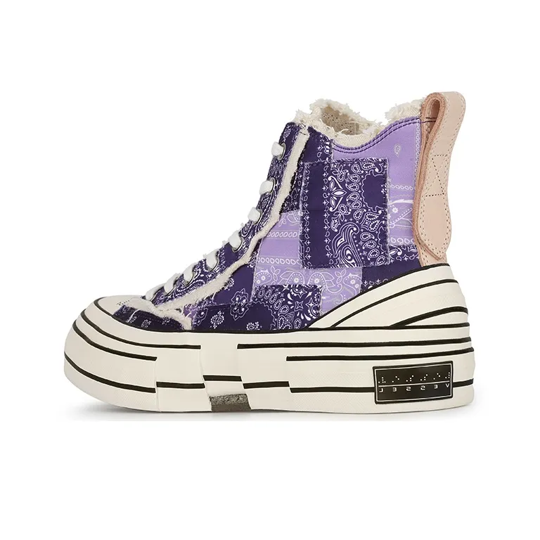 XVESSEL Canvas Shoes Unisex High Top Purple-2