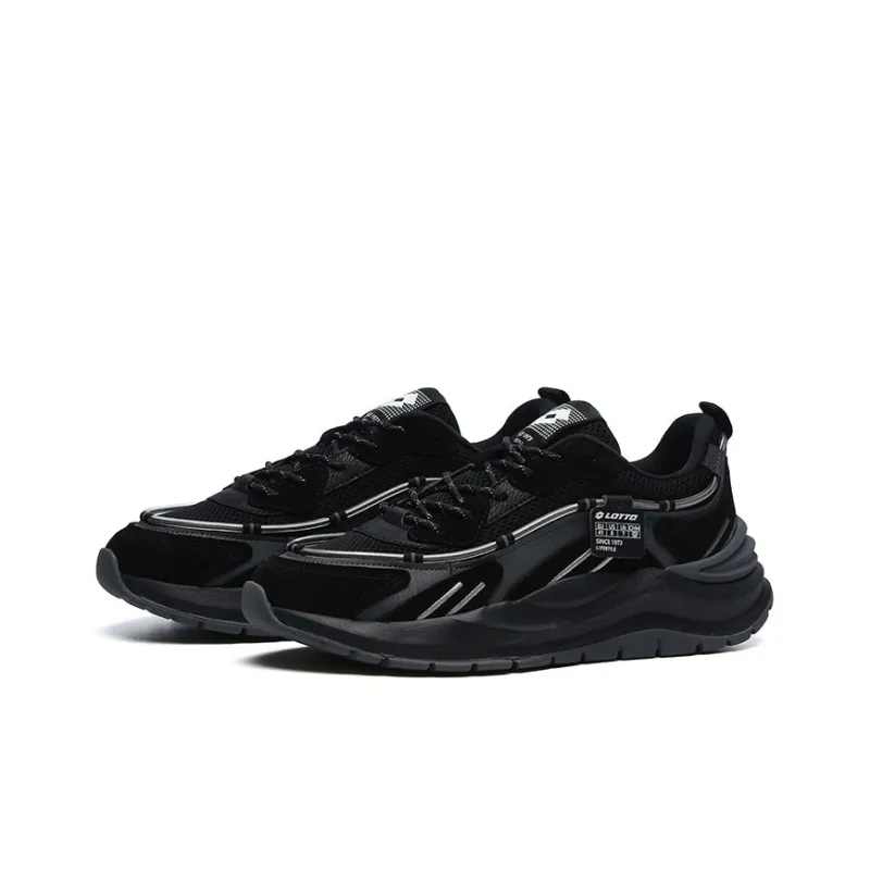 LOTTO Thundercloud Cushioning Anti Slip And Wear Resistant Low Top Chunky Sneakers Men's Black-1