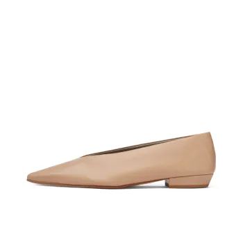 Bottega Veneta Almond Leather Ballet Flat Beige Women's